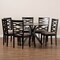 Baxton Studio Mila Sand Upholstered Dark Brown Finished Wood 7-Piece Dining Set 170-10529-10894 - alternate 2